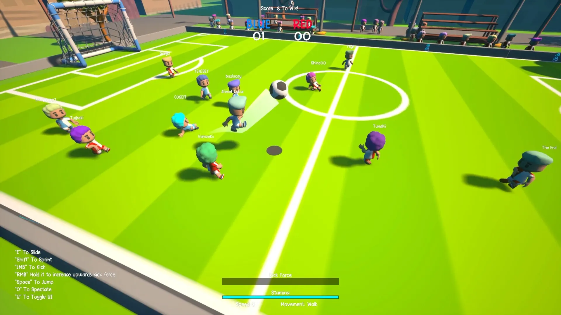 Ball Slickers third-person football action with players competing for the ball