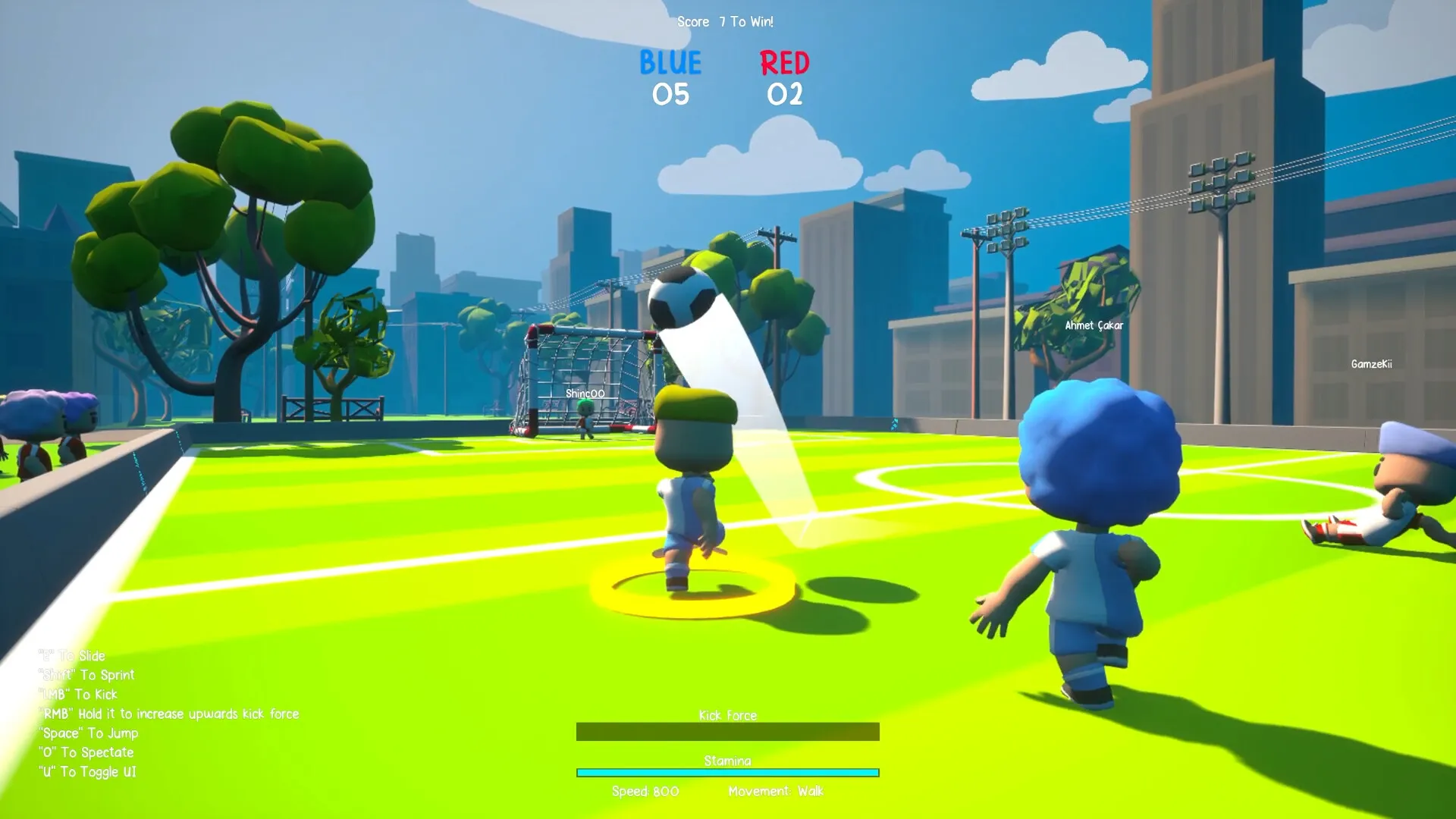 Ball Slickers goal scoring moment with physics-based ball movement