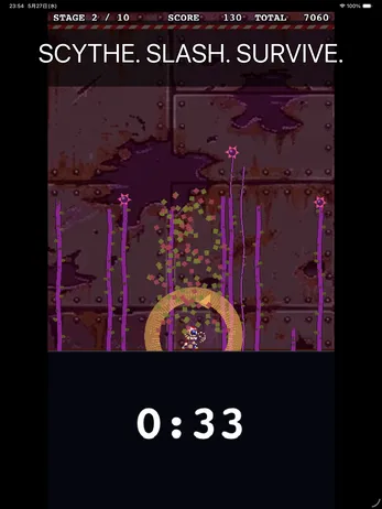 InvaWeederX gameplay showing weeds approaching the brick wall defense line