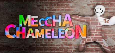 MECCHA CHAMELEON Steam header artwork with colorful chameleon-themed hide-and-seek characters