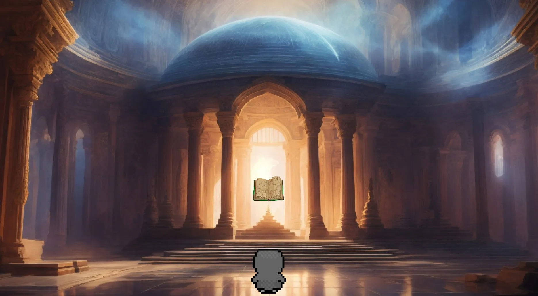 A Keeper NPC in Rite of the Veilstorm presenting a trial to the player