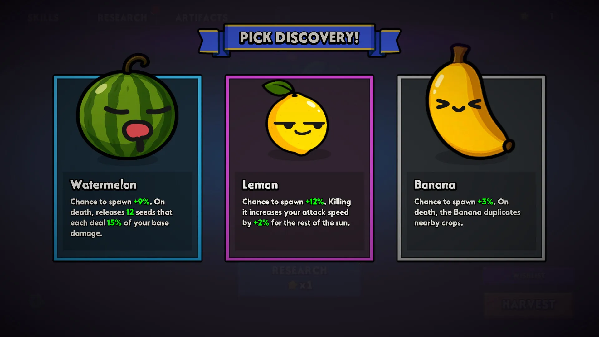 Slice the Crops! boss battle against a giant mutant fruit