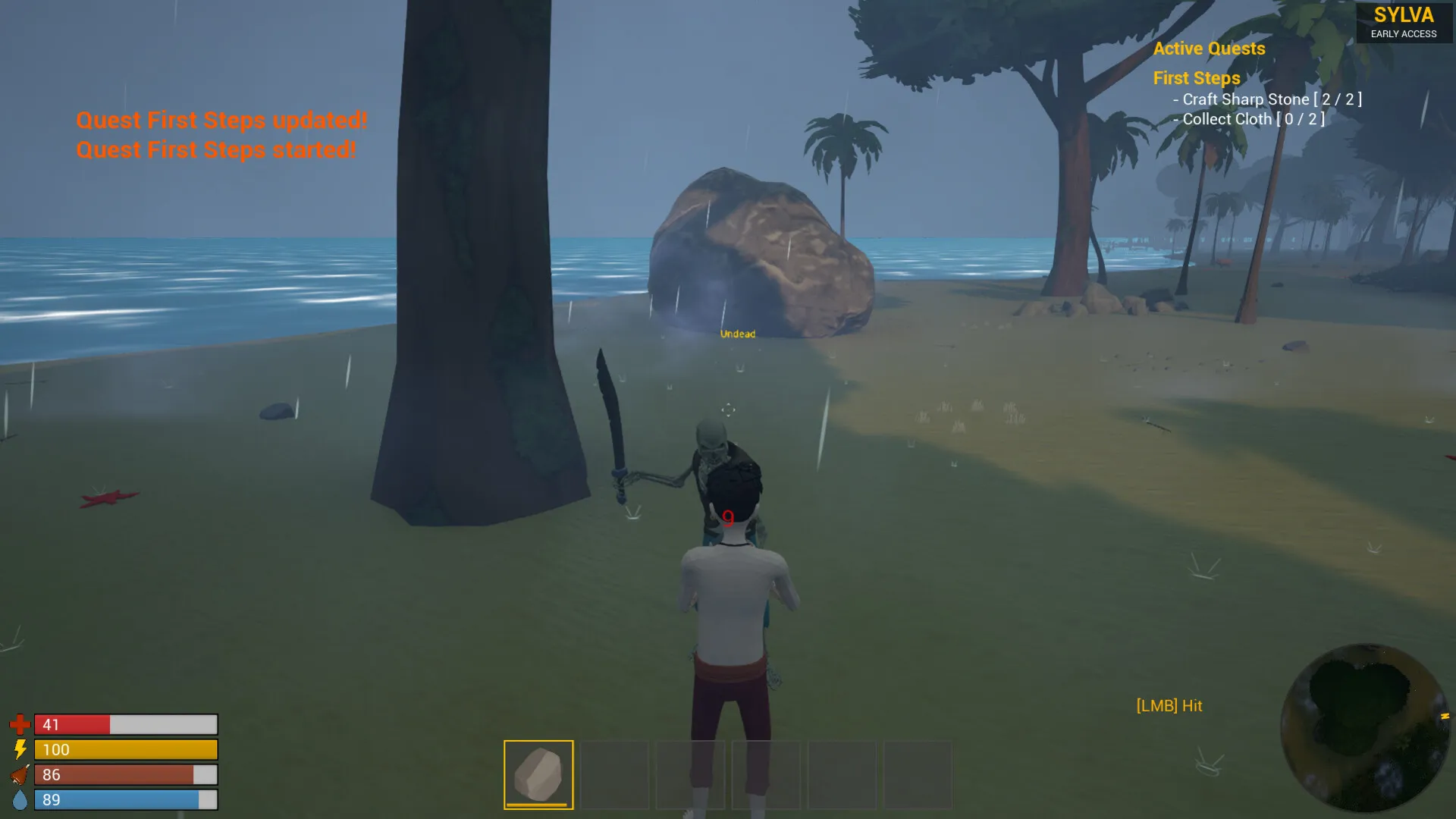 SYLVA crafting menu with weapons and tools available