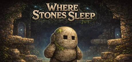 Where Stones Sleep official Steam header with puzzle platformer gameplay